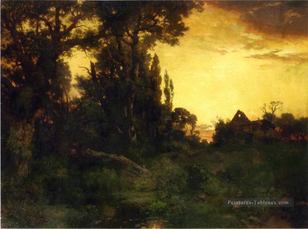 Twilight paysage Thomas Moran Forêt Peintures à l'huile